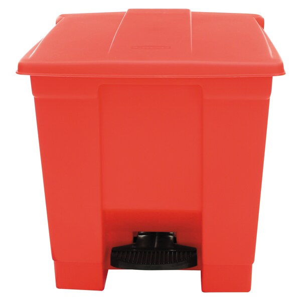 Rubbermaid Commercial 8 gal. Square Trash Can , FG614300RED